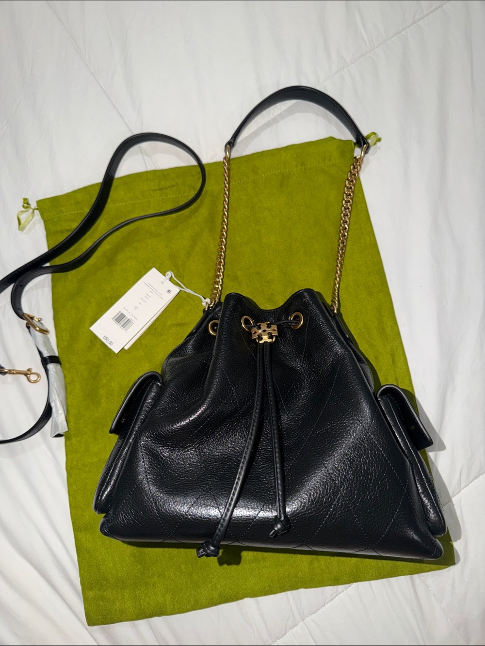 Tory burch small Charlie drawstring bag